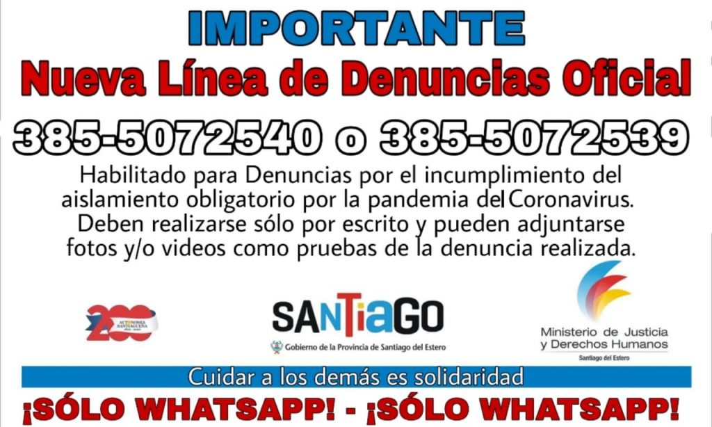 Coronavirus: Nuevas líneas oficiales para denuncias