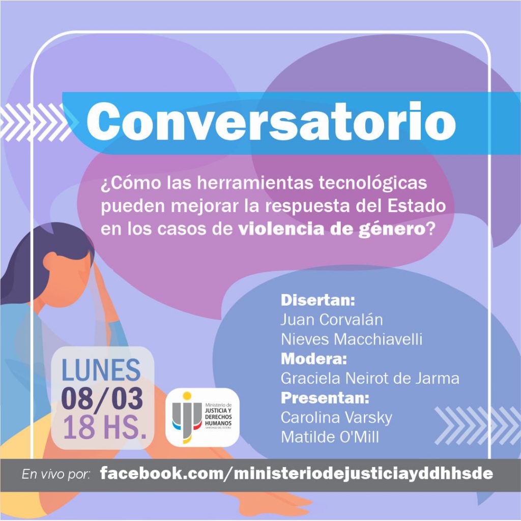 Invitan a participar del Conversatorio ¿Cómo las herramientas tecnológicas pueden mejorar la respuesta en casos de VG?
